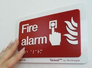 Braille fire alarm