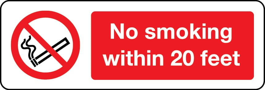 No smoking within 20 feet sign