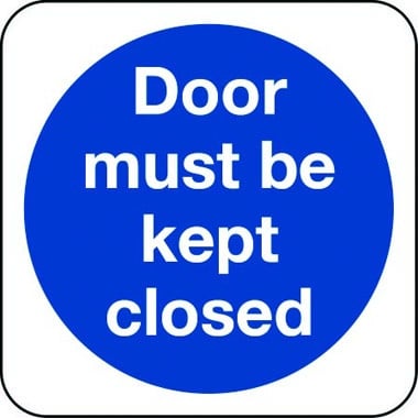 Door must be kept closed sign