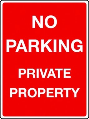 No parking, private property sign