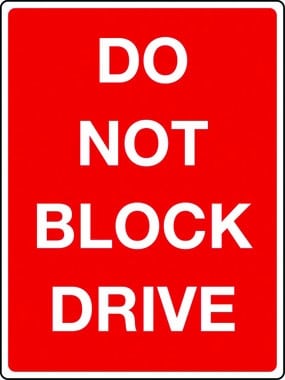 Do not block drive sign