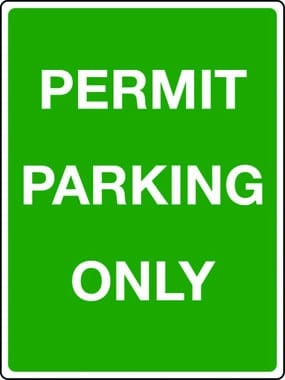 Permit parking only sign