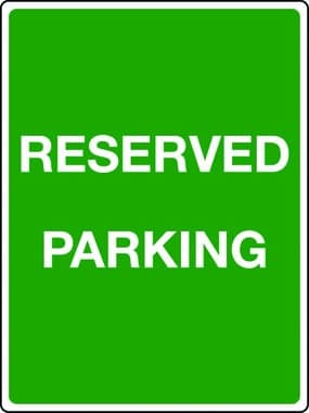 Reserved parking sign