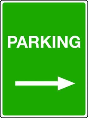 Parking arrow right sign