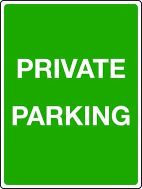 Private parking sign