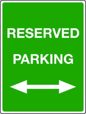 Reserved parking double arrow sign