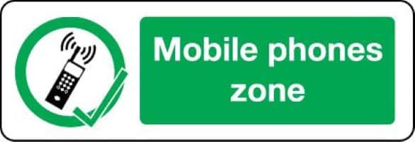 03412 Mobile phone zone sign