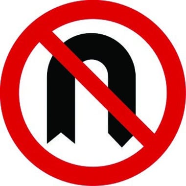 No U-turn traffic sign