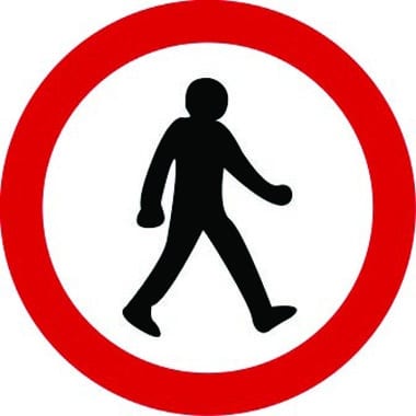 No pedestrians sign