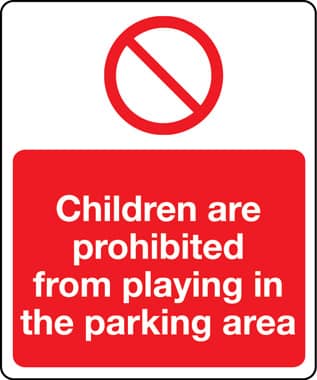 05197 - children are prohibited from playing in the parking area