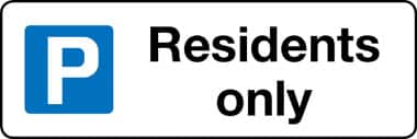 Residents only sign