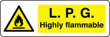 L.P.G. highly flammable sign