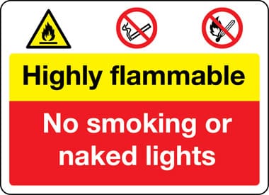 Highly flammable safety sign