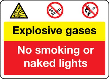 Explosive gases sign