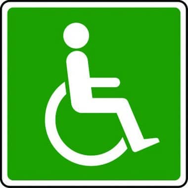 Disabled refuge point symbol sign