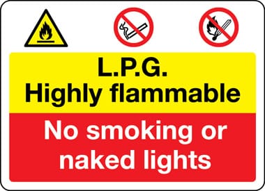 LPG highly flammable safety sign