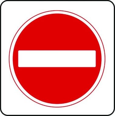 No entry traffic sign