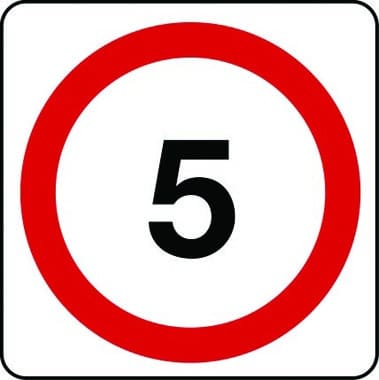 5mph speed limit sign