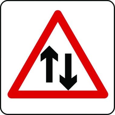 Two way traffic sign