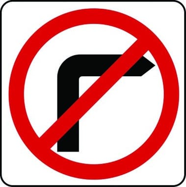 No right turn sign