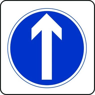 Arrow ahead traffic sign