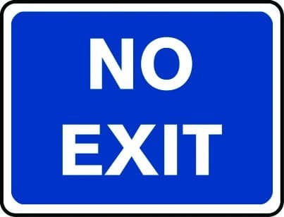 No exit sign