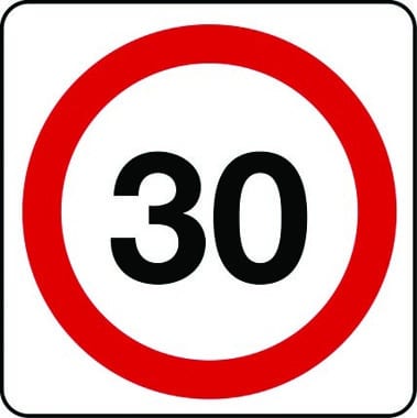 30mph speed limit sign