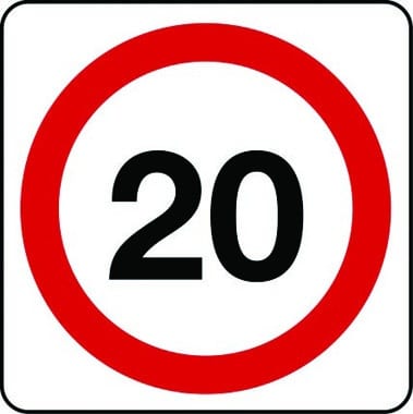 20mph speed limit sign