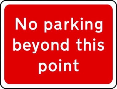 No parking beyond this point sign