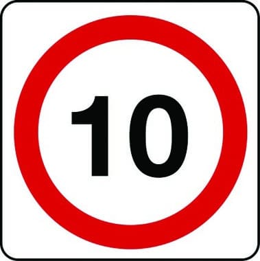 10mph speed limit sign