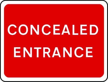 Concealed entrance sign