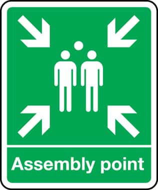 Fire assembly point sign