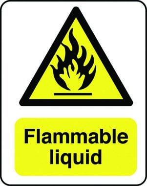 Flammable liquid sign