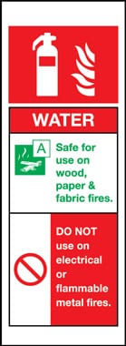 Water fire extinguisher sign