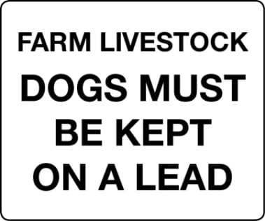 1865 - Farm Livestock Dogs must be kept on a lead