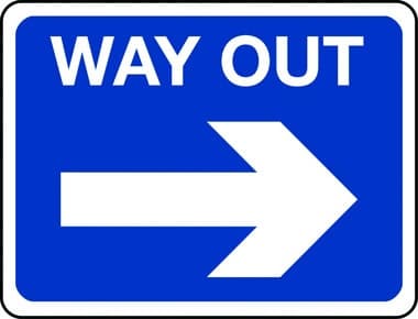 Way out arrow right sign