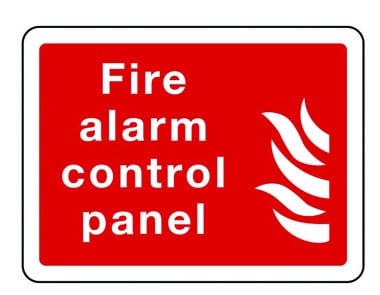 Fire alarm control panel sign