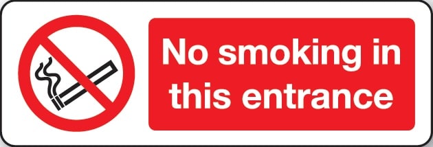 No smoking in this entrance sign