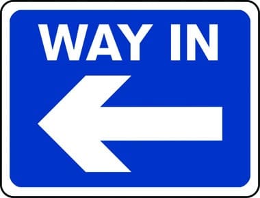 Way in arrow left sign