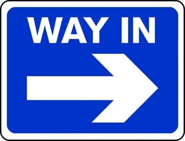 Way In arrow right sign