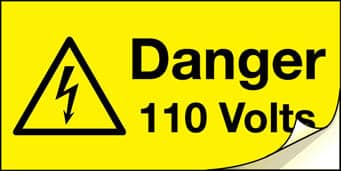 4045 danger 110 volts label