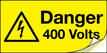 Danger 400 Volts labels