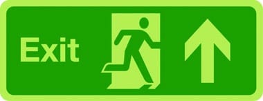 Photoluminescent exit sign - arrow up