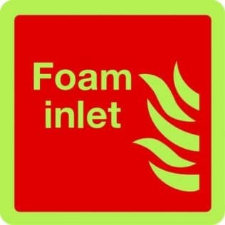 Foam inlet photoluminescent sign