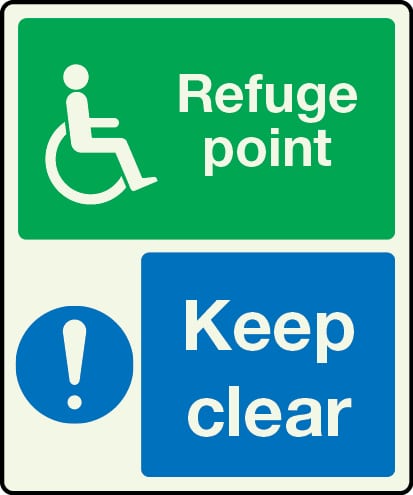 Refuge point keep clear sign