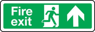 Fire exit arrow up sign