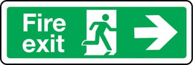 Fire exit arrow right sign