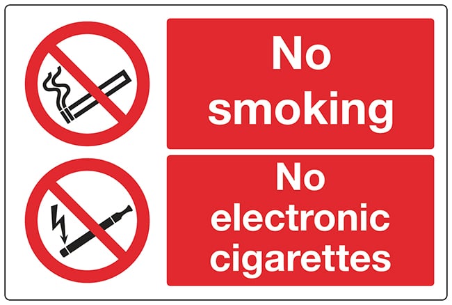 No smoking / no ecigs sign