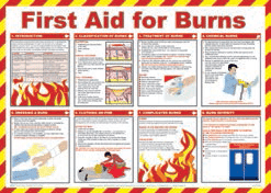 First aid for burns poster