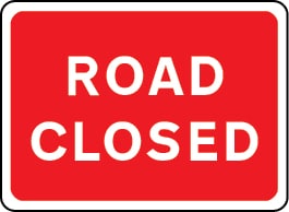 7317 Temporary Traffic Sign for Road Closed from Stocksigns Ltd in frame